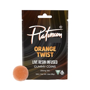 Platinum vape - ORANGE TWIST GUMMY COINS | LIVE RESIN | 100MG | SATIVA