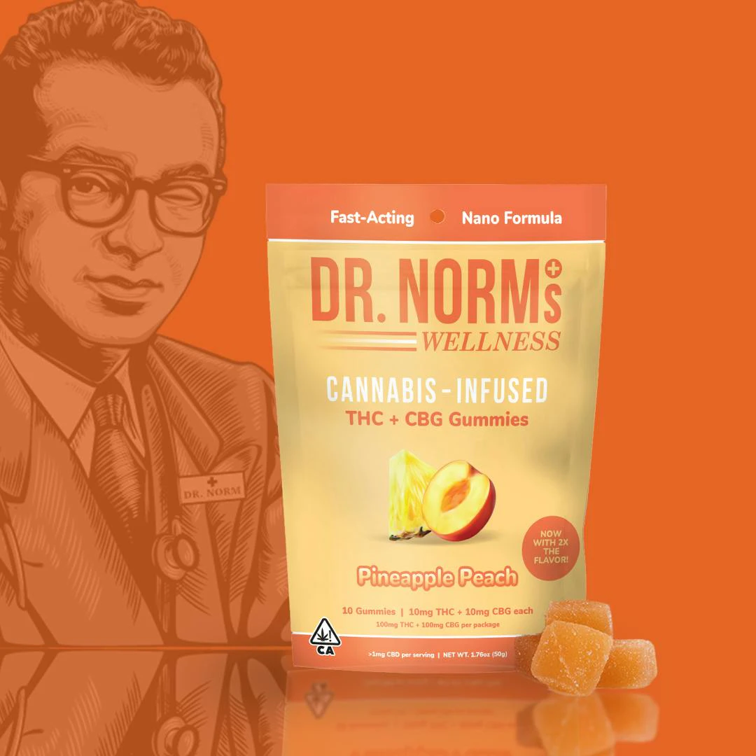 Dr norms - LIVEWELL PINEAPPLE PEACH THC + CBG  GUMMIE | 100MG Main Image