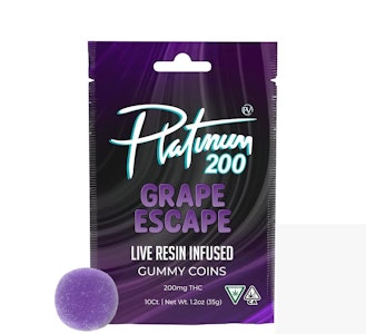 Platinum vape - GRAPE ESCAPE GUMMY COINS | LIVE RESIN | 100MG | INDICA