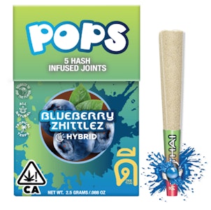 Dee thai - POPS | BLUEBERRY ZKITTLES HASH INF JOINTS 5PK | 2.5G HYBRID