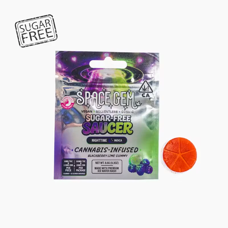 Space gem - BLACKBERRY LIME GUMMY | SUGAR FREE SAUCER | 100MG | 25MG CBN Main Image