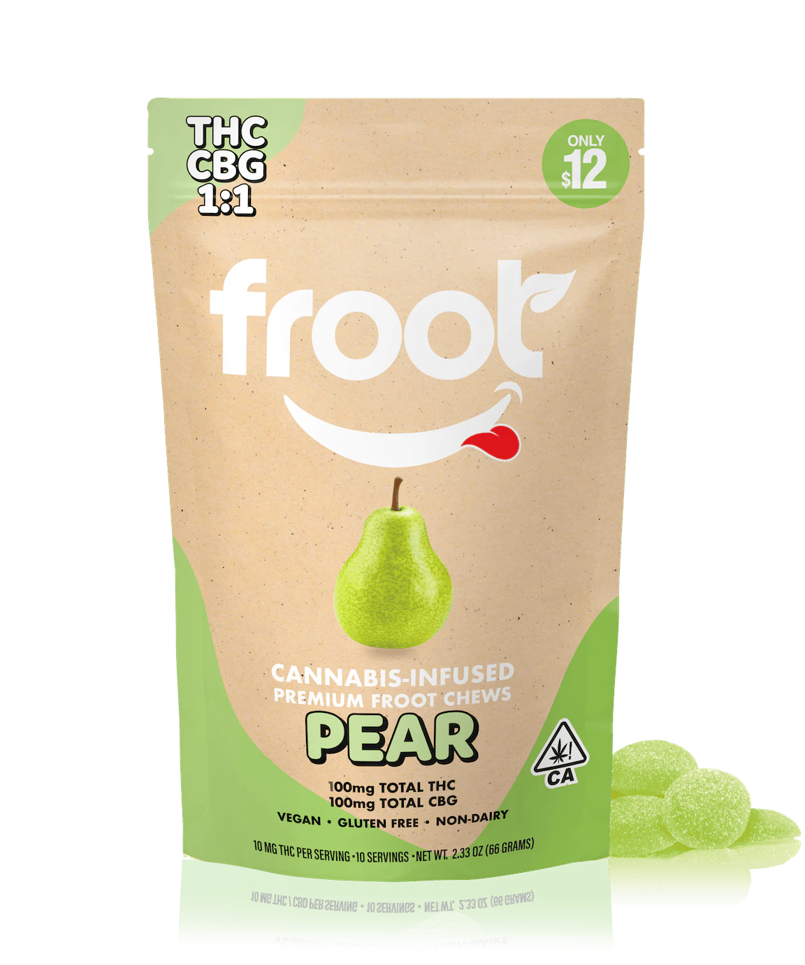 Froot - PEAR CBG 10PK | 1:1 | 100MG Main Image
