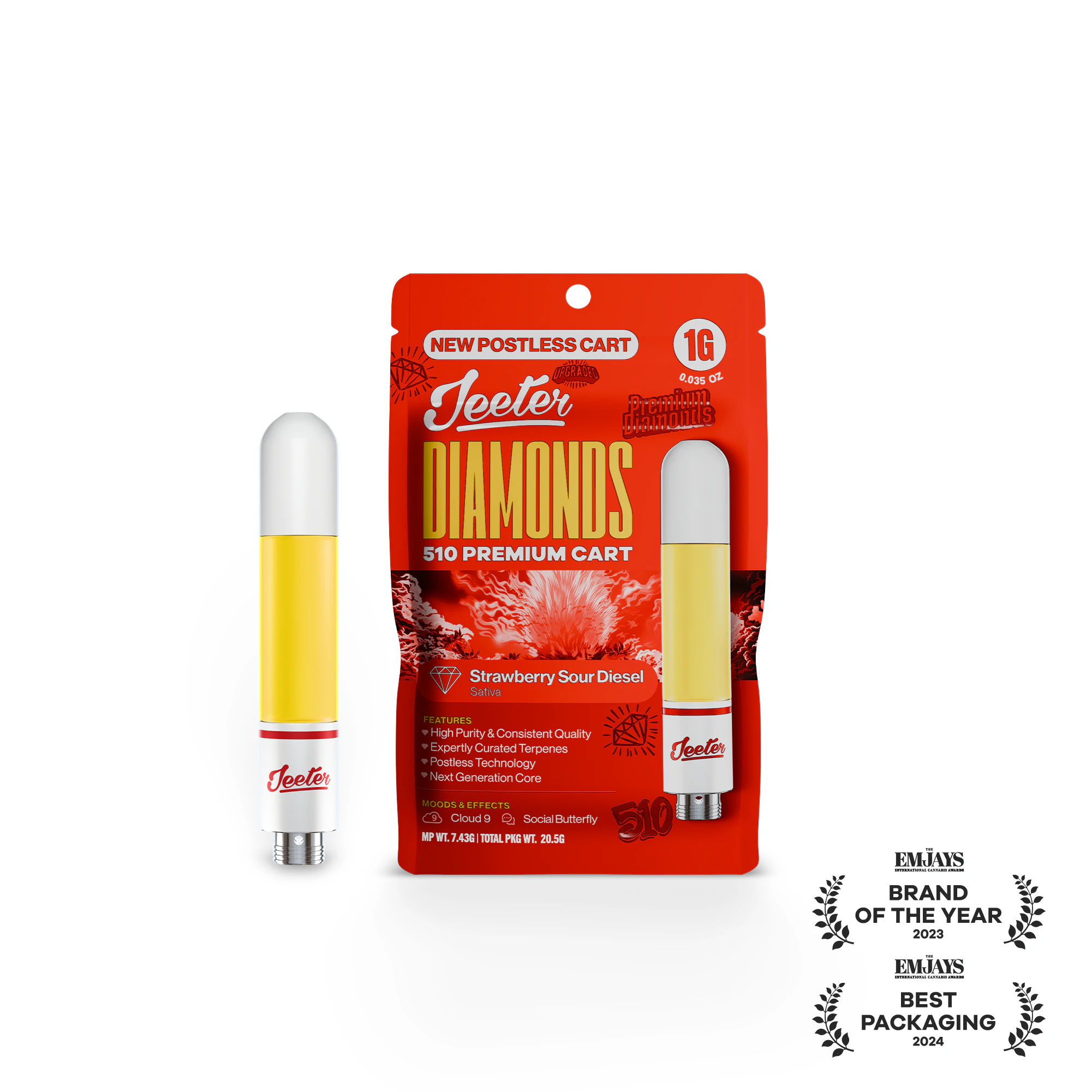 Jeeter - STRAWBERRY SOUR DIESEL CART | LIQUID DIAMONDS | 1G | SATIVA Main Image