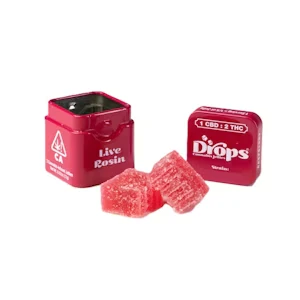 Drops candies - RASPBERRY ROSIN DROPS | CALM ENERGY | 2:1 | THC:CBD | 2PK | 100MG Main Image