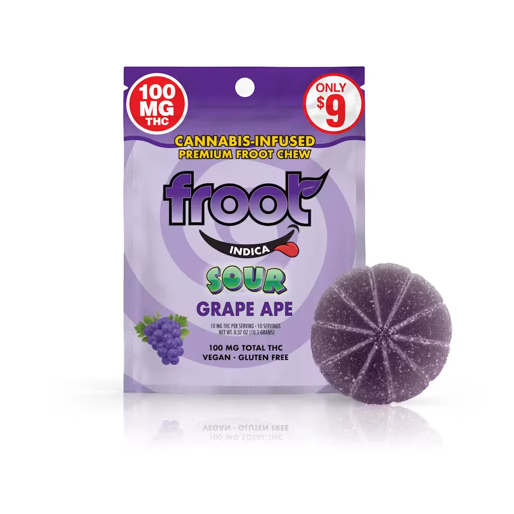 Froot - SOUR GRAPE | 1CT| 100MG | INDICA Main Image