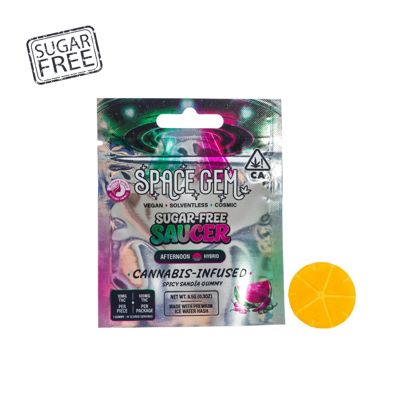 Space gem - SPICY SANDIA GUMMY | 100MG | SUGAR FREE SAUCER Main Image