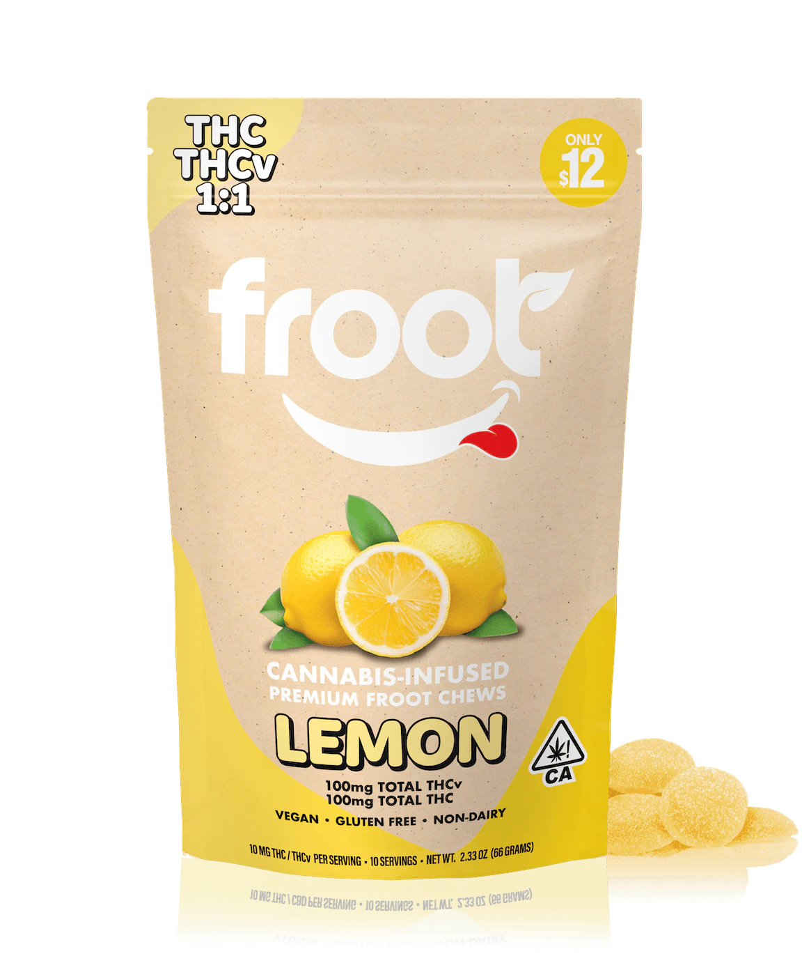 Froot - LEMON THCV | 1:1 | 10PK | 100MG Main Image