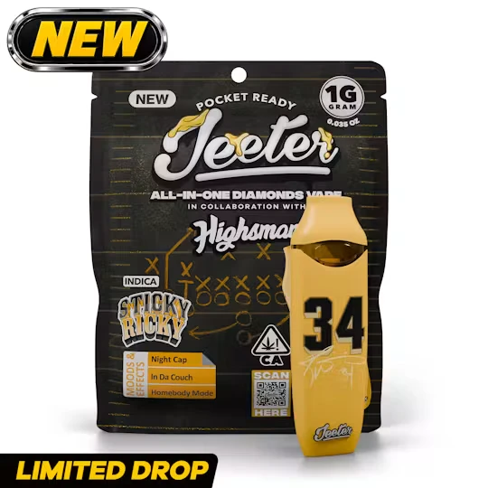 Jeeter x highsman - STICKY RICKY AIO | LIQUID DIAMONDS | 1G | INDICA Main Image