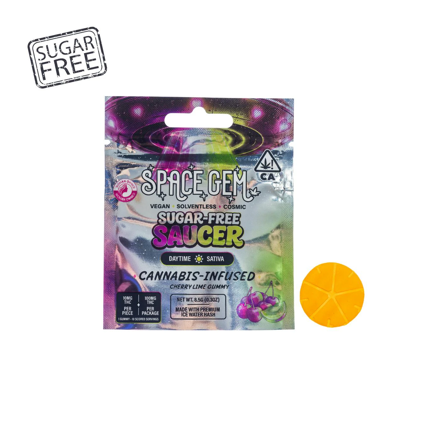 Space gem - CHERRY LIMEADE GUMMY | 100MG | SUGAR FREE SAUCER Main Image