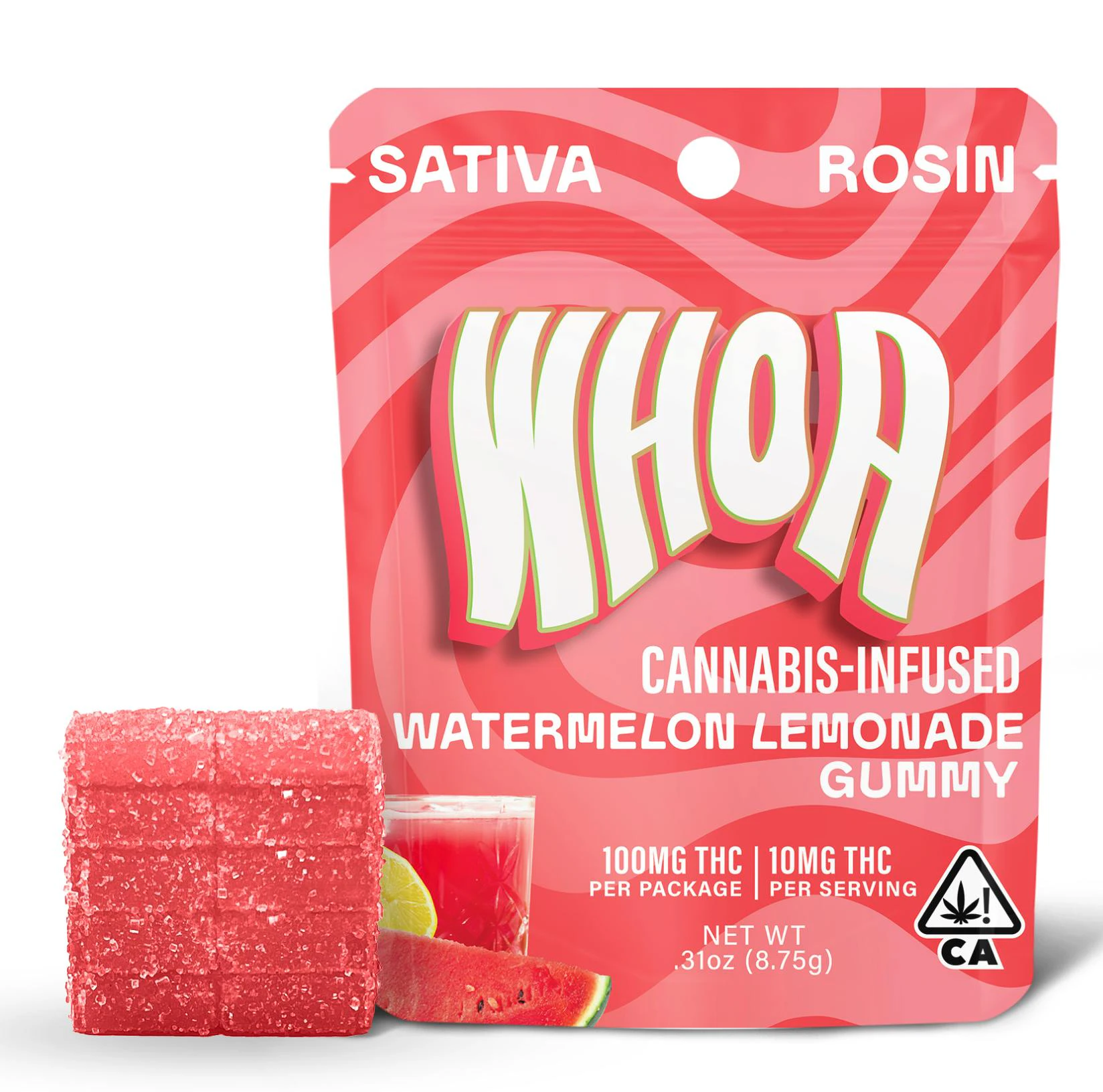Whoa - WATERMELON LEMONADE ROSIN GUMMIES | 10PK | 100MG | SATIVA Main Image