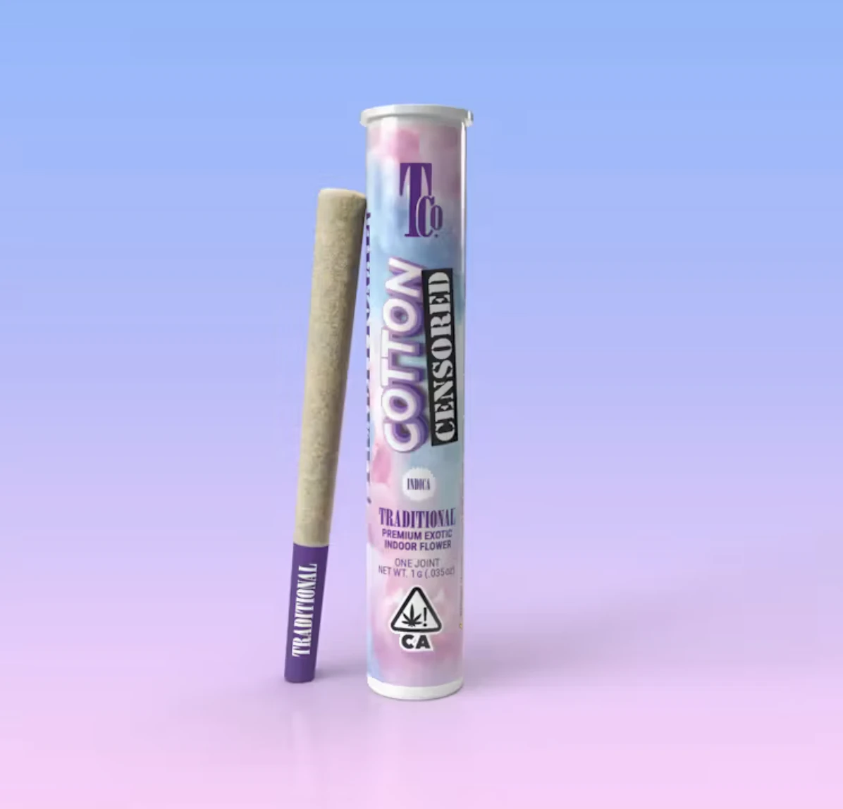 Traditional - COTTON CENSORED PREROLL | 1G | INDICA Main Image