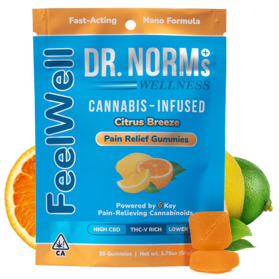 Dr norms - CITRUS BREEZE | PAIN RELIEF | CBD:THCV:THC | NANO | GUMMIES | 10PK Main Image