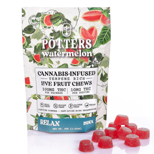 Potters - WATERMELON LIVE RESIN FRUIT CHEW - RELAX