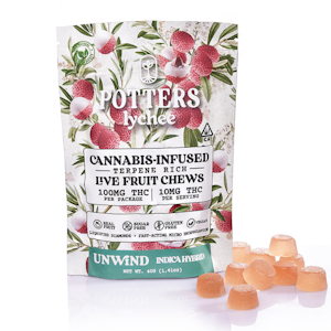 Potters - LYCHEE LIVE RESIN FRUIT CHEW - UNWIND
