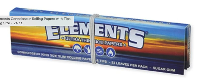 Elements - ELEMENTS CONNOISSEUR KING SIZE SLIM ROLLING PAPERS WITH TIP Main Image