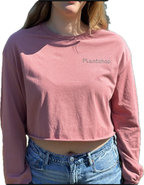 Plantshop - MAUVE LONG SLEEVED CROP TOP Main Image