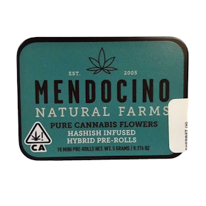 Mendocino natural farms - 10PK HYBRID HASHISH INFUSED PREROLLS