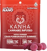 KANHA NANO - EDIBLE - GUMMY - SATIVA - CRAN POMEGRANATE - 100MG
