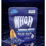 WHOA - EDIBLE - INDICA - BLUEBERRY PEAR GUMMY BITE  - 1:1 THC:CBN - 100MG
