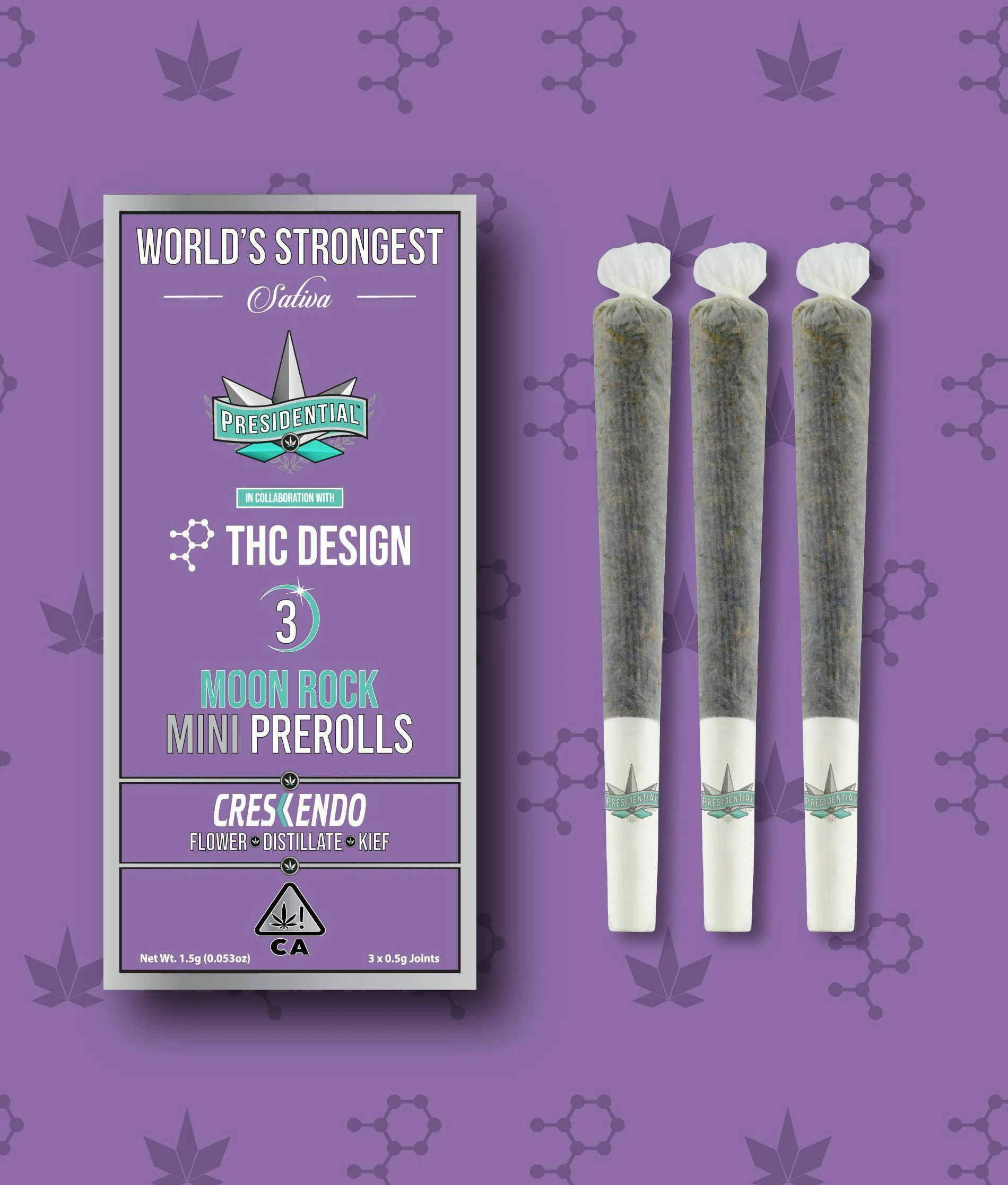 Presidential - PRESIDENTIAL - INFUSED PREROLL MINI PACK - SATIVA - CRESCENDO - .5G (3PK) Main Image