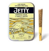 JETTY - INFUSED PREROLL PACK - LIVE RESIN - SATIVA - AMNESIA HAZE X GARLIC GROVE - .5G - (5PK)