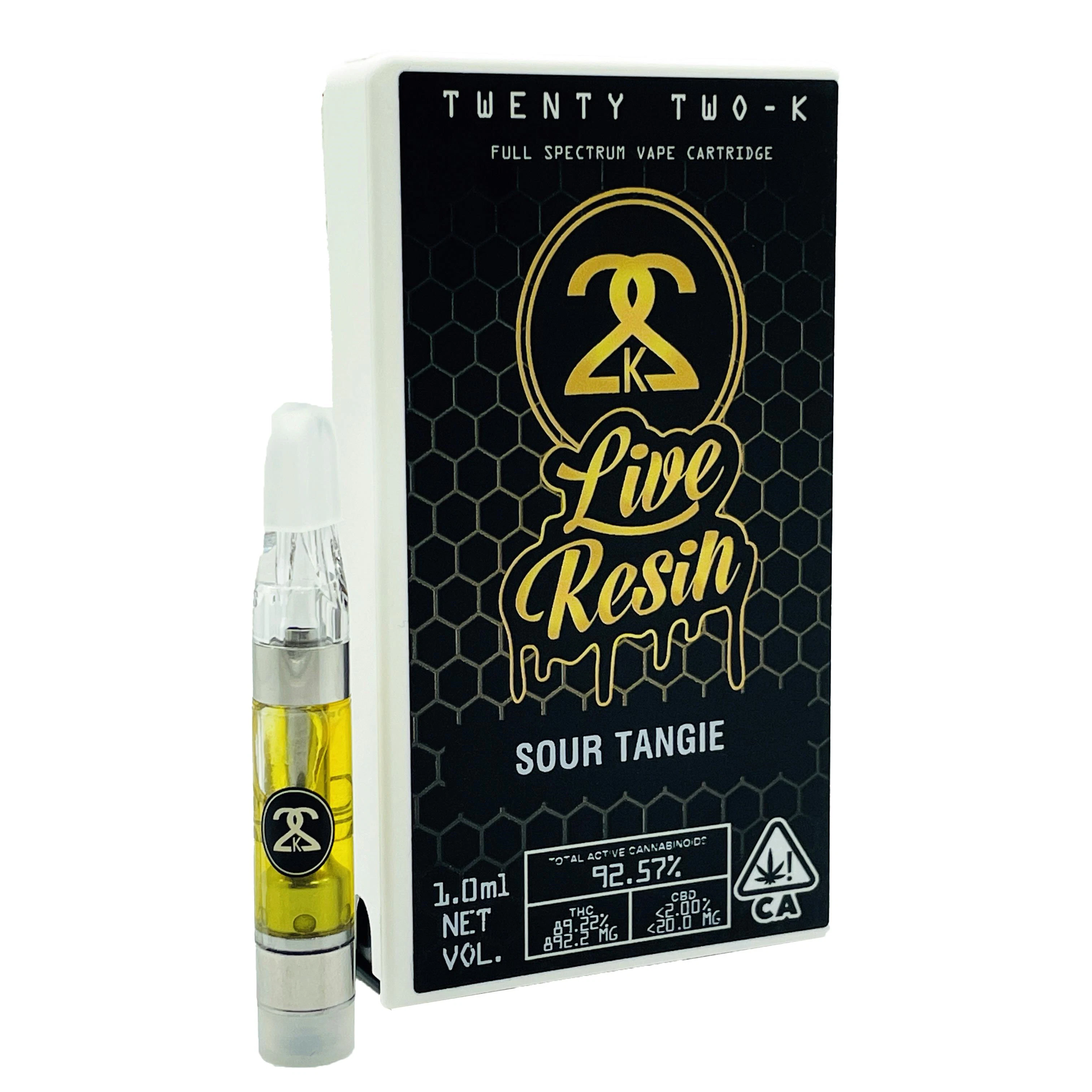 22k - 22K - SOUR TANGIE - LIVE RESIN 1.0ML CART Main Image