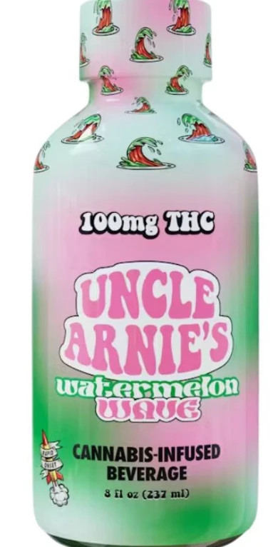 Uncle arnies - UNCLE ARNIE'S BEVERAGE 8OZ WATERMELON WAVE 100MG THC Main Image