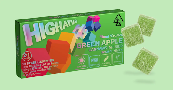 Highatus - SOUR GUMMIES 10PK - GREEN APPLE CBD