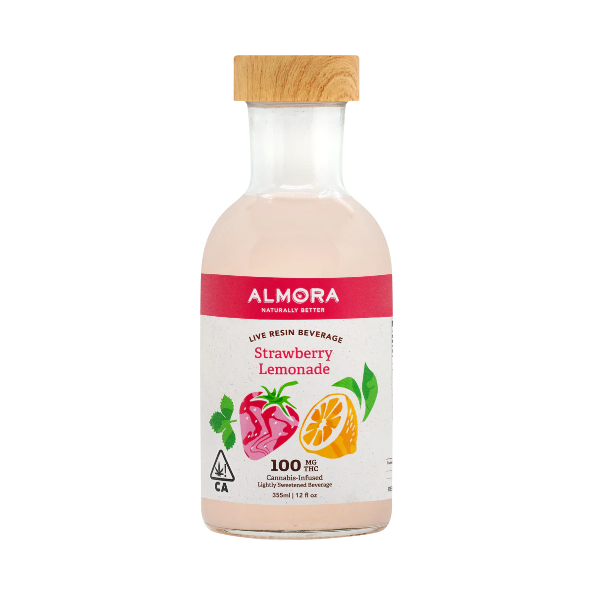 Almora - ALMORA FARM: 12OZ BOTTLE: 100MG THC STRAWBERRY LEMONADE BEVERAGE Main Image