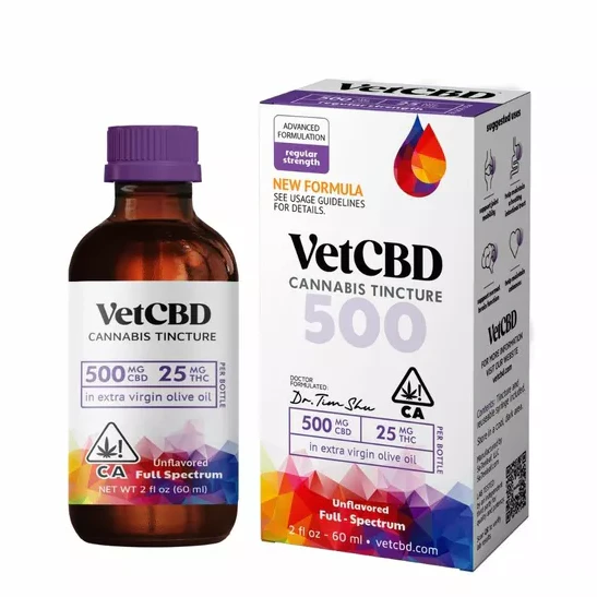 Vetcbd - VETCBD | REGULAR STRENGTH-500MG CBD/25MG THC 2OZ Main Image