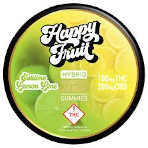 Happy fruit - SUBLIME LEMON LIME ROSIN GUMMIES - 100MG THC, 200MG CBD, HAPPY FRUIT CA LLC