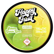 Happy fruit - SUBLIME LEMON LIME ROSIN GUMMIES - 100MG THC, 200MG CBD, HAPPY FRUIT CA LLC Main Image