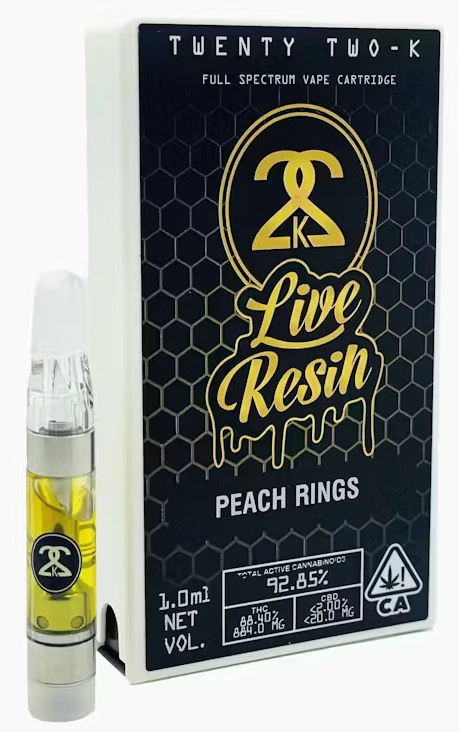 22k - PEACH RINGS - LIVE RESIN 1.0ML CART Main Image