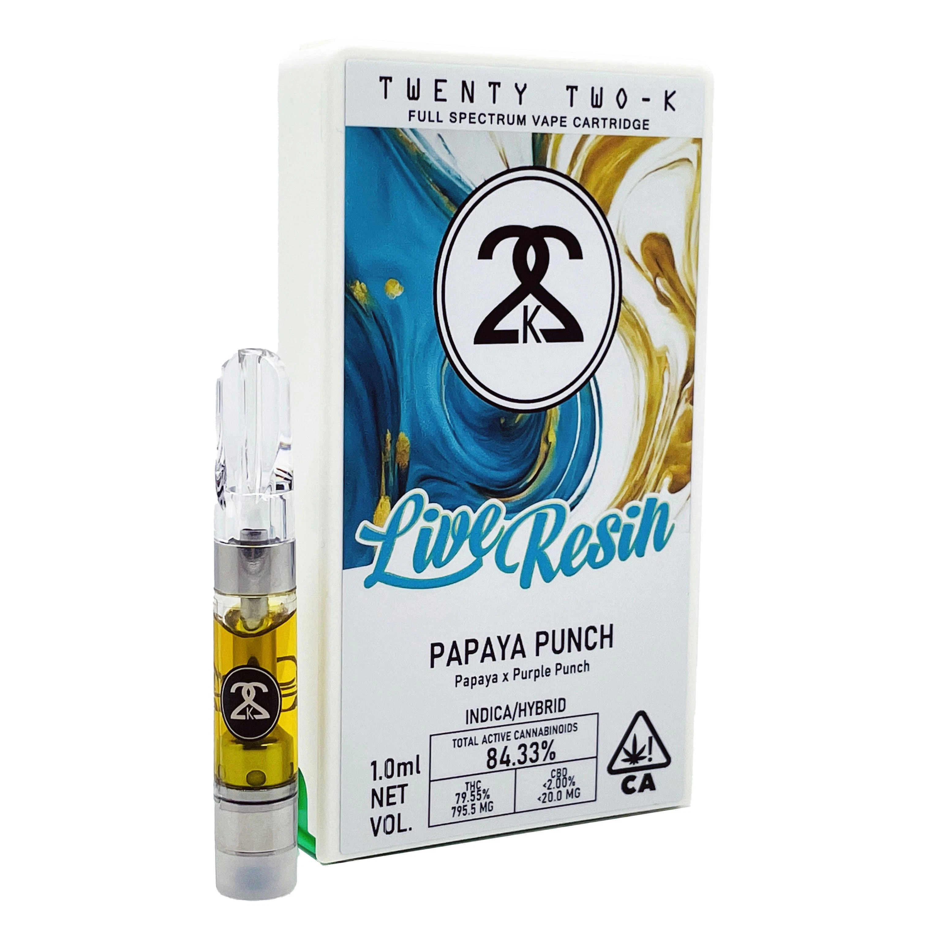 22k - PAPAYA PUNCH - LIVE RESIN 1.0ML CART Main Image
