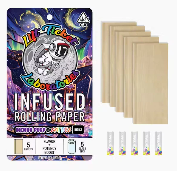 Lift tickets - MENDO PURPS X ZKITTLEZ [I] 5PK PAPERS W/ GLASS TIPS Main Image