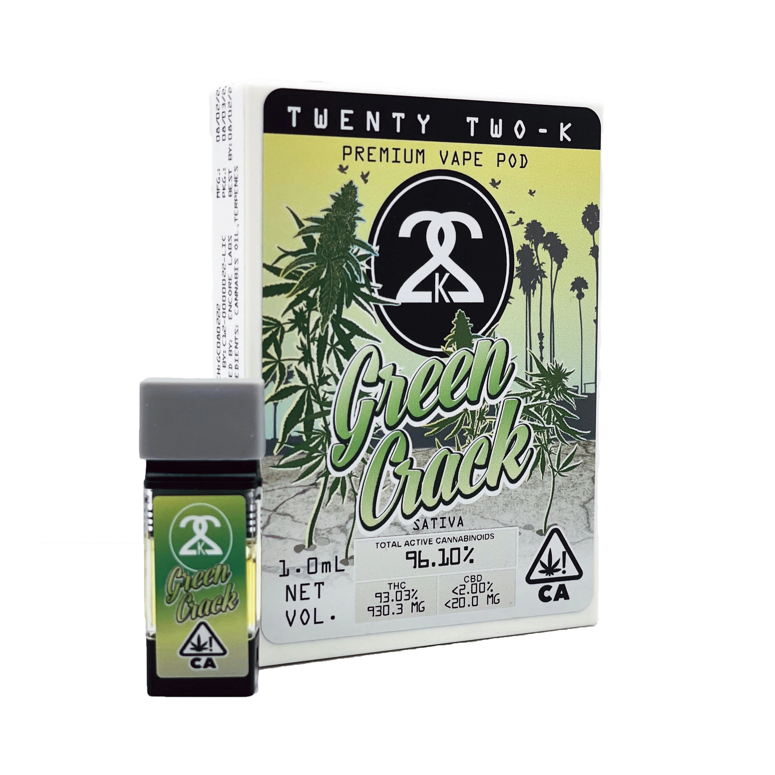 22k - GREEN CRACK 1.0ML POD Main Image
