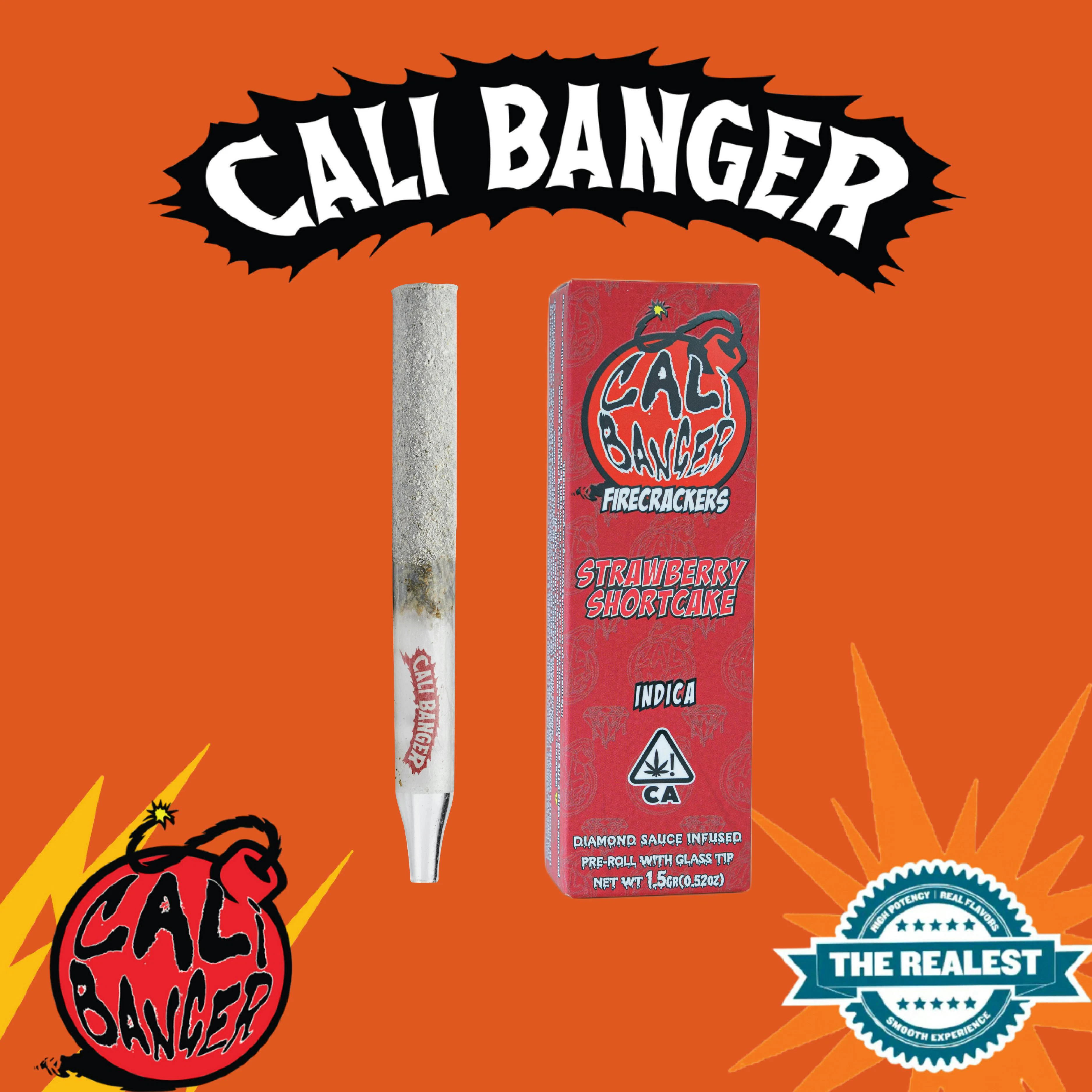 Cali banger - FIRECRACKER INFUSED PRE ROLL STRAWBERRY SHORTCAKE 1.5 G Main Image