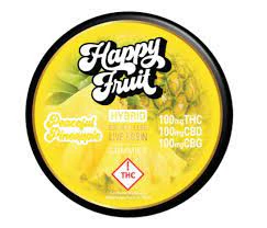 Happy fruit - PEACEFUL PINEAPPLE ROSIN GUMMIES - 100MG THC, 100MG CBD, 100MG CBG, Main Image