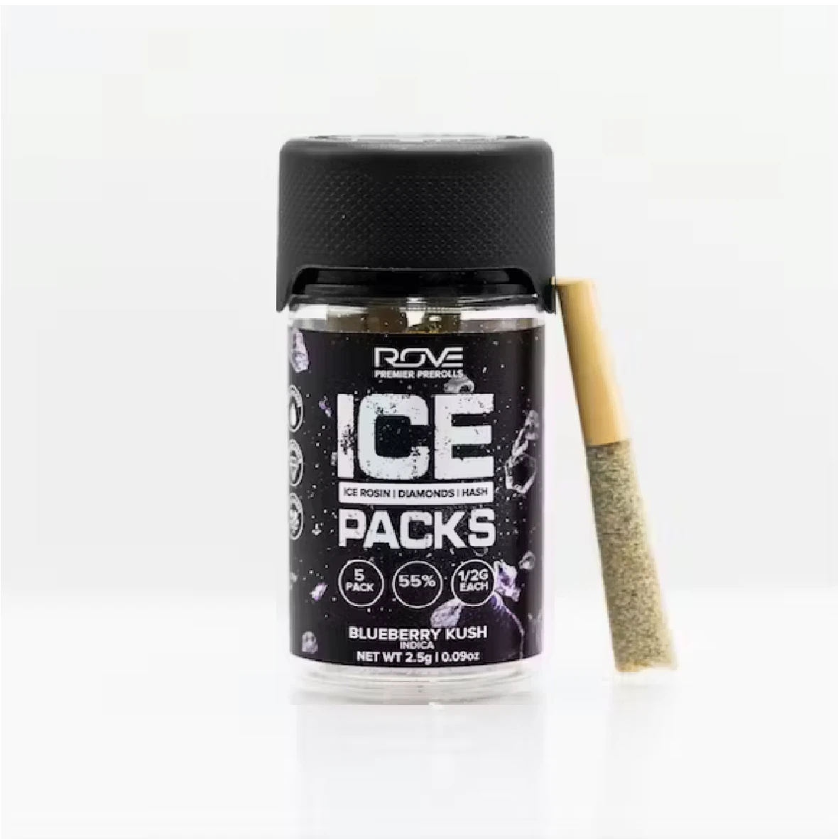 Rove - ROVE | ICE PACKS ROSIN, DIAMOND, HASH INFUSED - 5PK | BLUEBERRY KUSH | 2.5G | Main Image