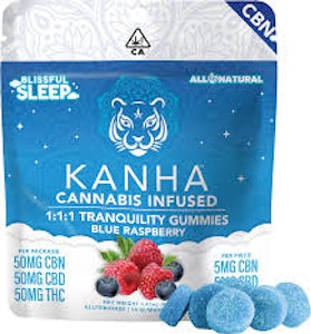 Kanha - 1:1:1 CBN:CBD:THC TRANQUILITY BLUE RAZZ