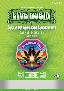 Emerald sky - LIVE ROSIN GUMMIES 10CT 100MG HYBRID WATERMELON WONDER