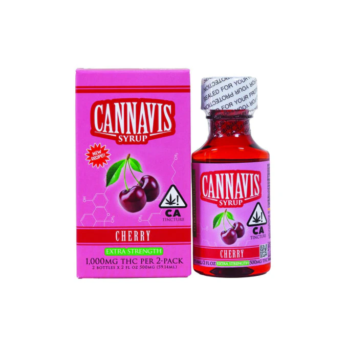 Cannavis - 500MG CHERRY EXTRA STRENGTH SYRUP - CANNAVIS (2OZ), Main Image