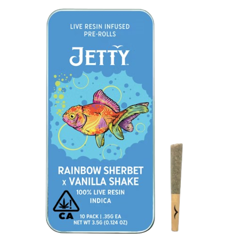 Jetty - RAINBOW SHERBERT X VANILLA SHAKE SOLVENTLESS 10 PACK