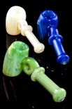 6.5" COLOR CHANGING SILVER FUMED DONUT HOLE GLASS HAMMER BUBBLER