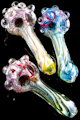 5.5" Thick Double Bowl Fumed Frit Glass Pipe