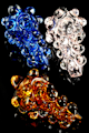 4.5" Thick Colored Marbles Glass Pipe