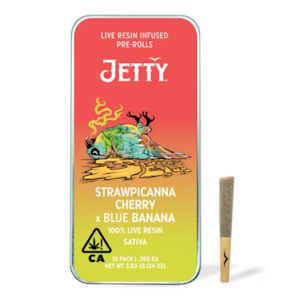 Jetty - STRAWPICANNA CHERRY X BLUE BANANA LIVE RESIN INFUSED PREROLLS 10-PACK