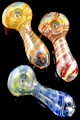 3" Small Color Changing Frit Spiral Striped Glass Pipe