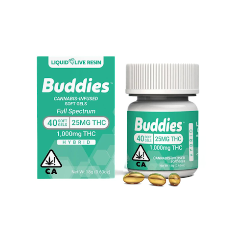 Buddies - HYBRID LIQUID LIVE RESIN GEL CAPS 1000MG (40CT)