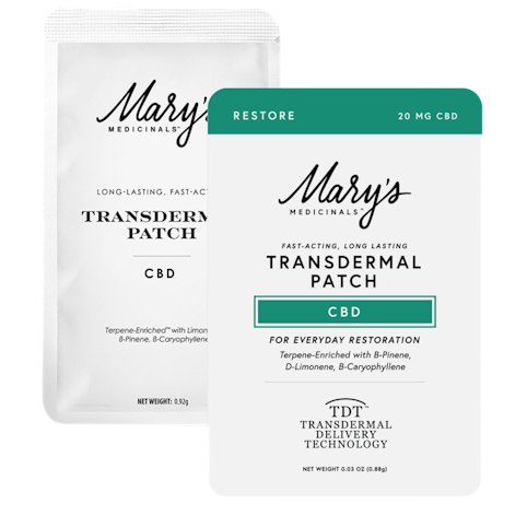 Mary's medicinals - RESTORE CBD TRANSDERMAL PATCH
